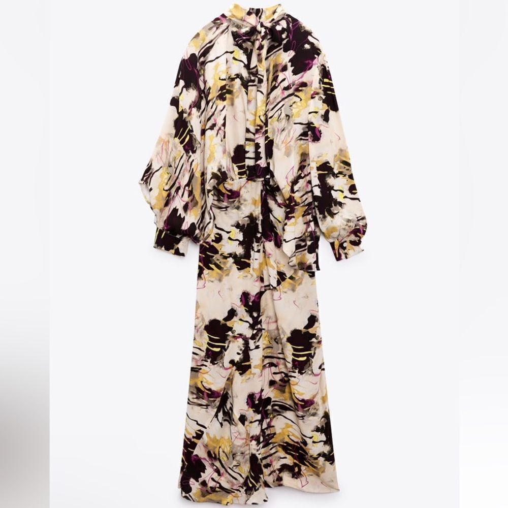 Zara printed midi dress - Picture 2 of 8
